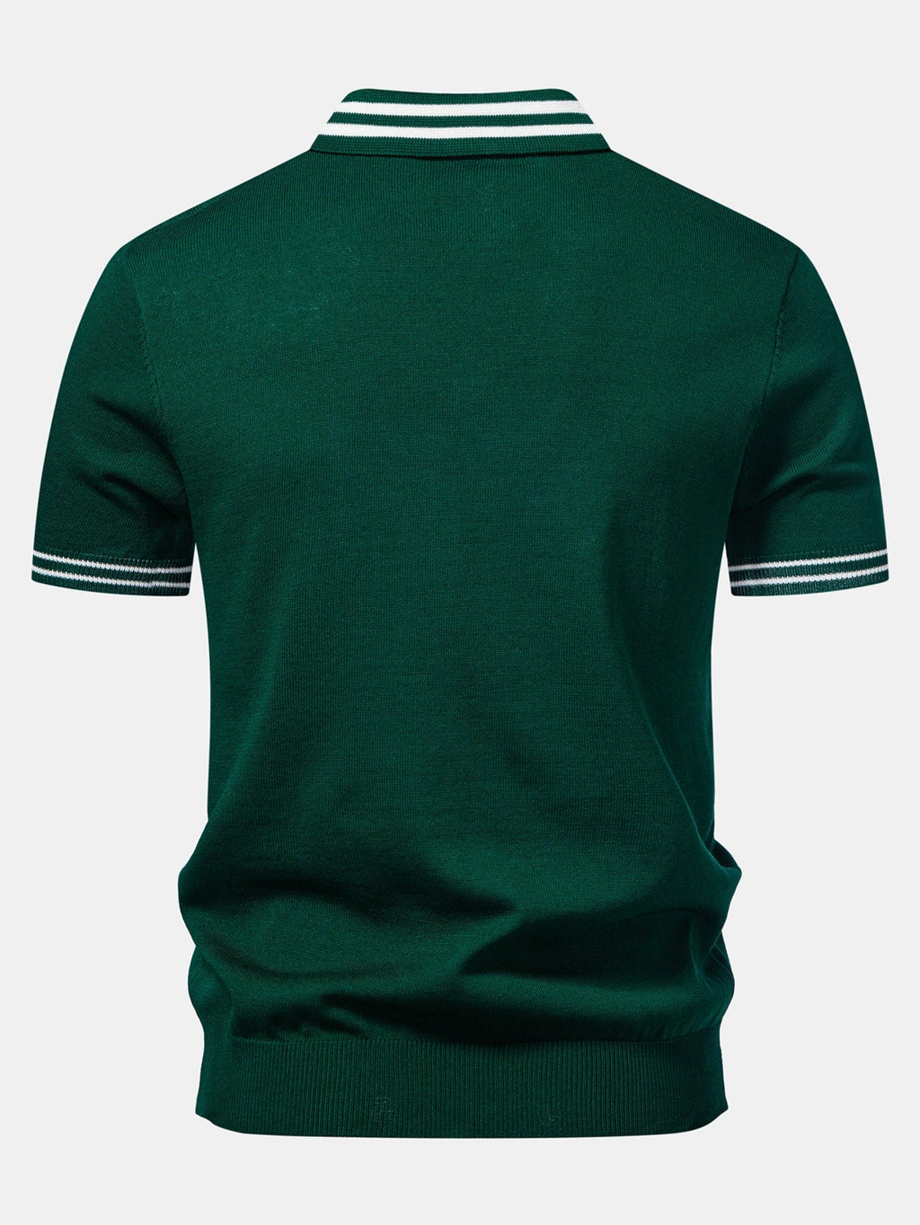 Contrast Trim Twisted Jacquard Knit Polo & Slim Fit Tapered Trousers