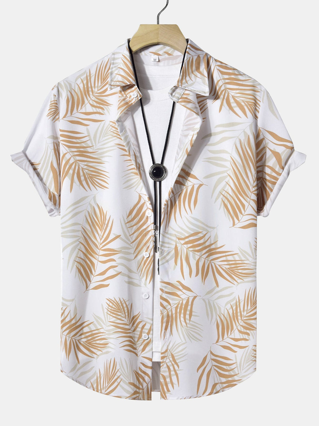 Leaf Print Button Up Shirt & Swim Shorts