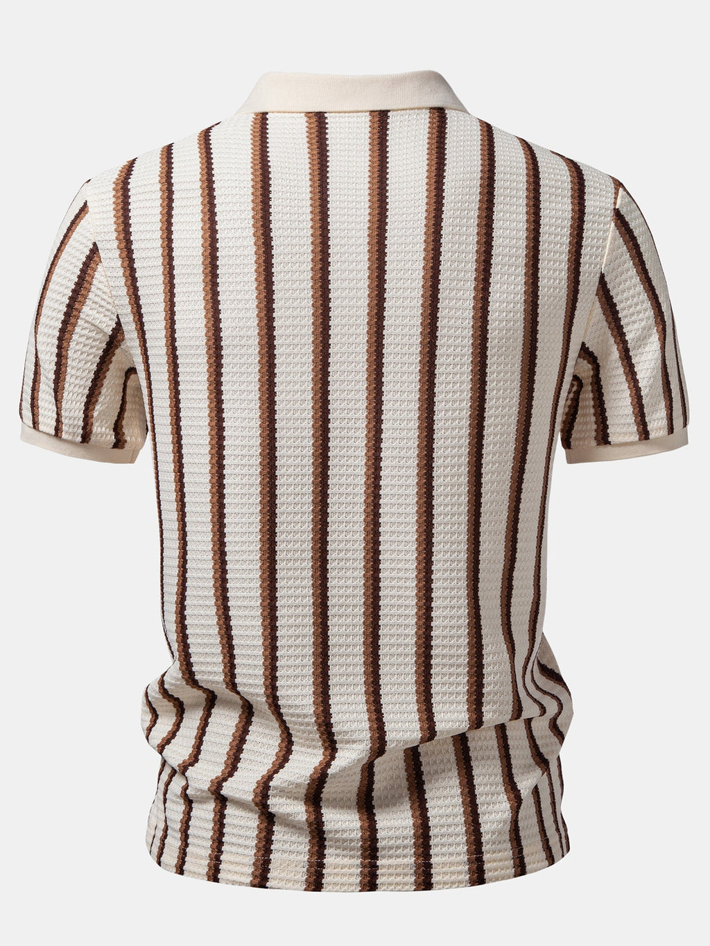 Waffle Stripe Johnny Collar Polo & Slim Fit Tapered Trousers