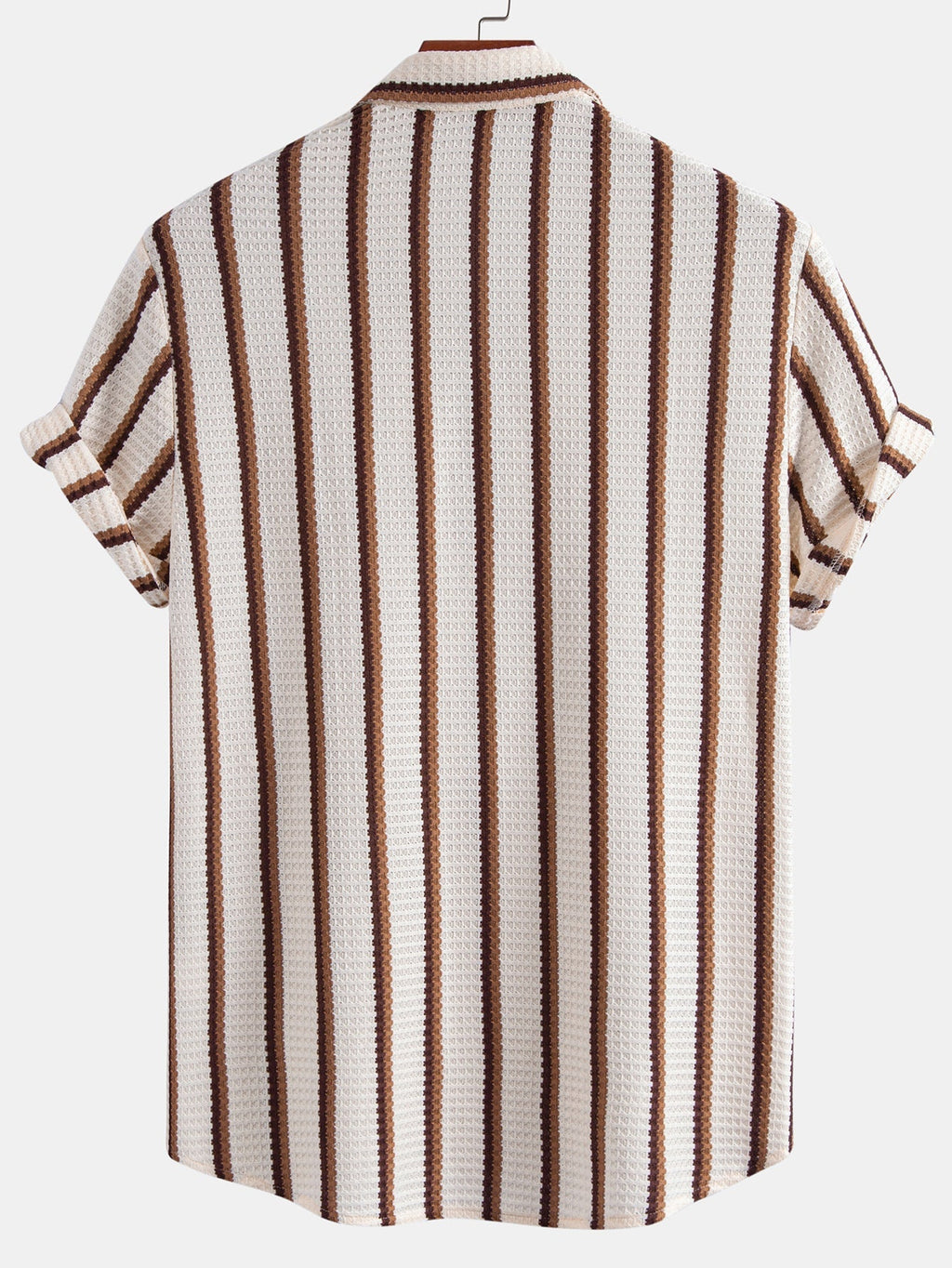 Stripe Waffle Button Up Shirt & Straight Leg Linen Pants