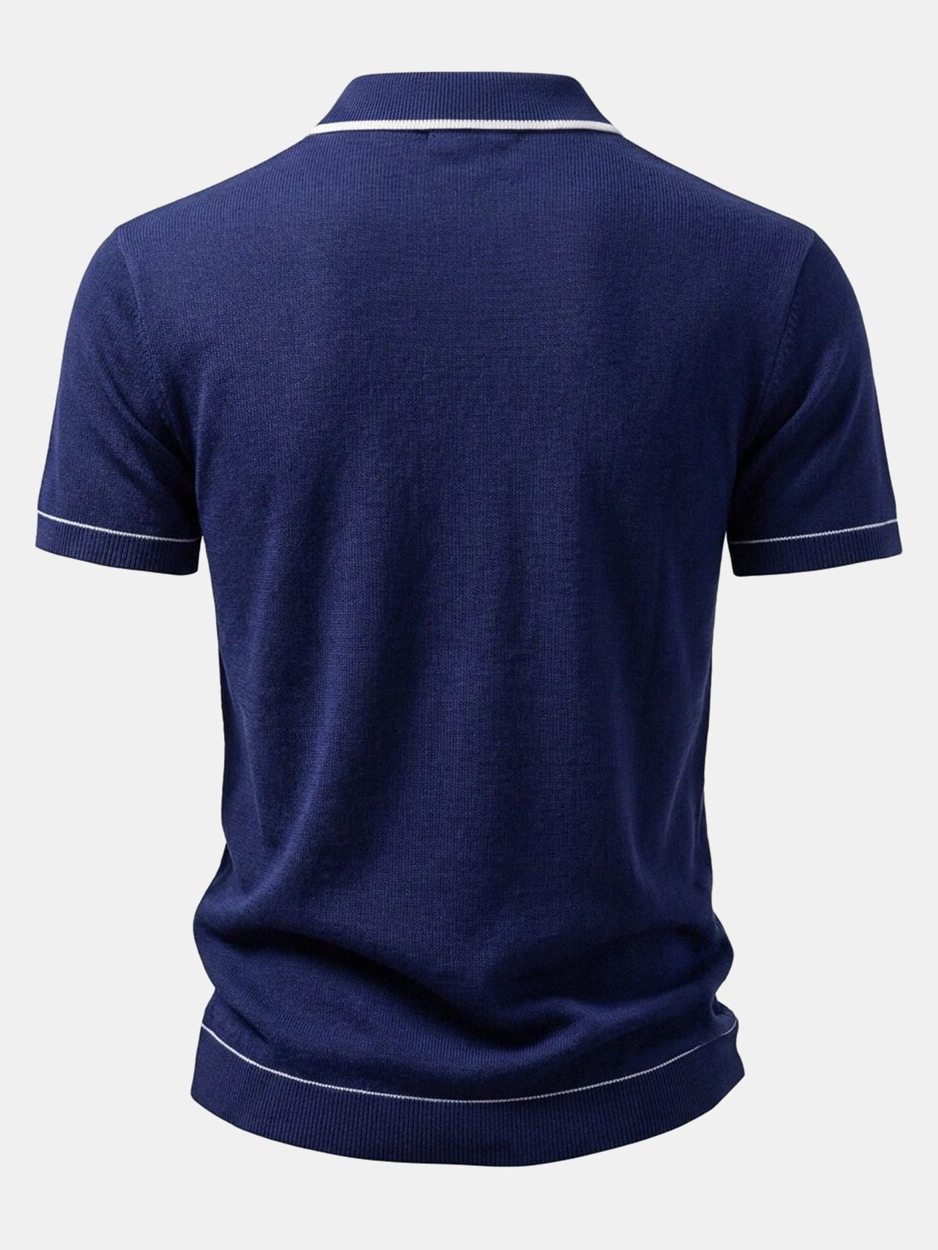 Contrast Trim Ribbed Knit Shirt & Slim Fit Tapered Trousers