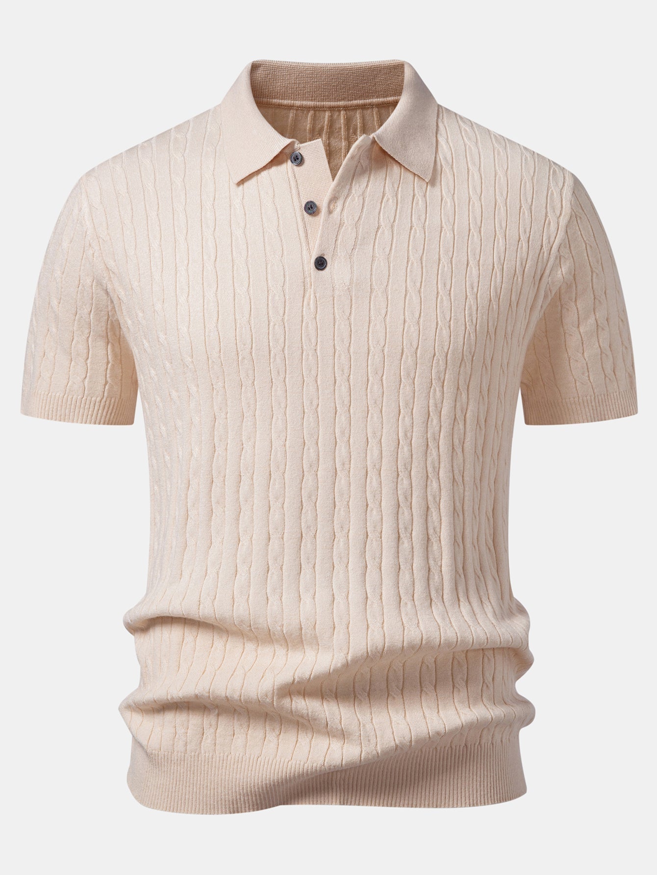 Twisted Jacquard Knit Polo & Slim Fit Tapered Trousers