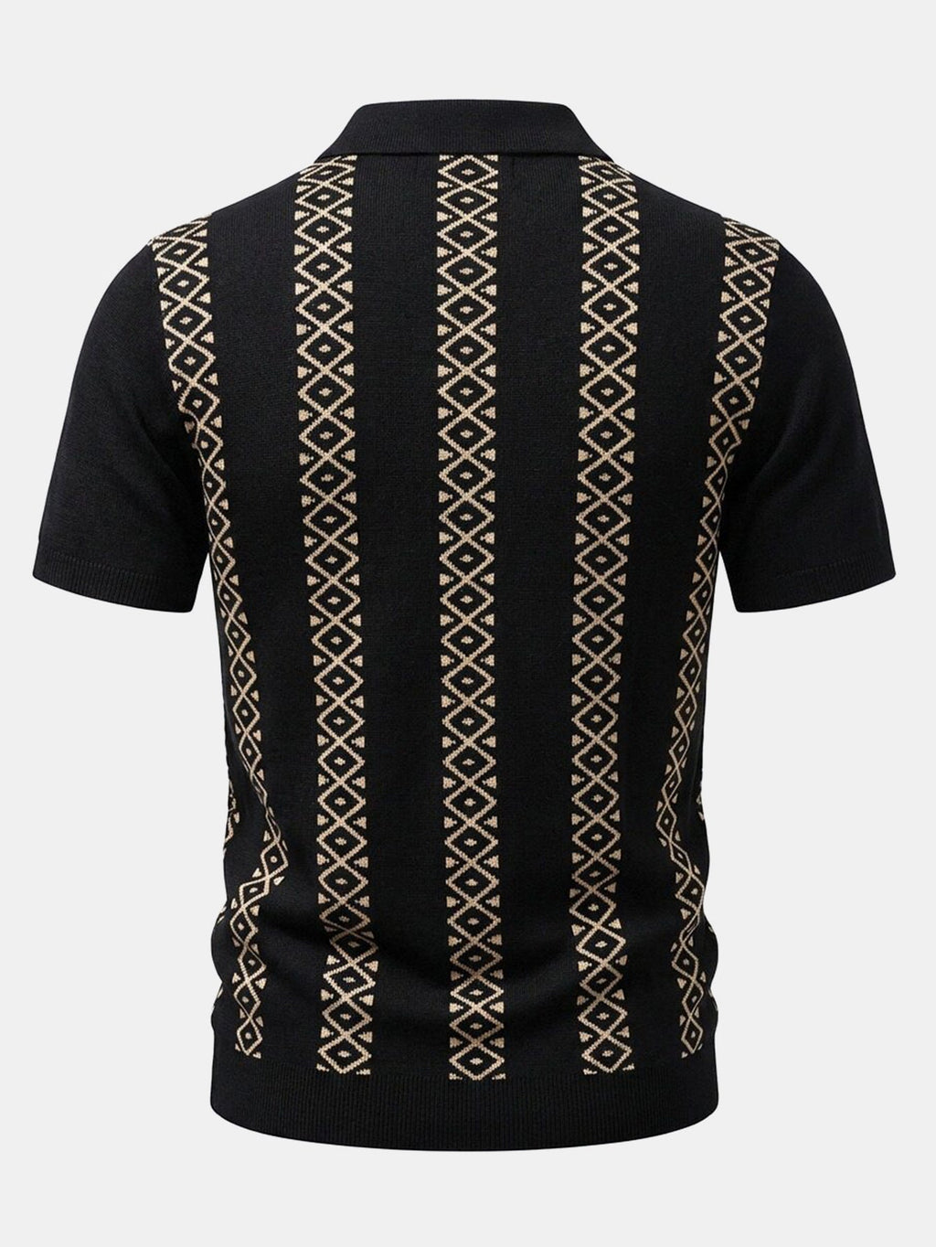 Geometric Knit Shirt & Slim Fit Tapered Trousers