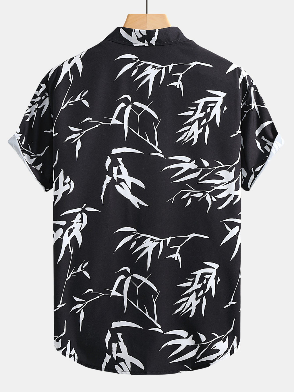 Bamboo Leaves Print Button Up Shirt & Swim Shorts