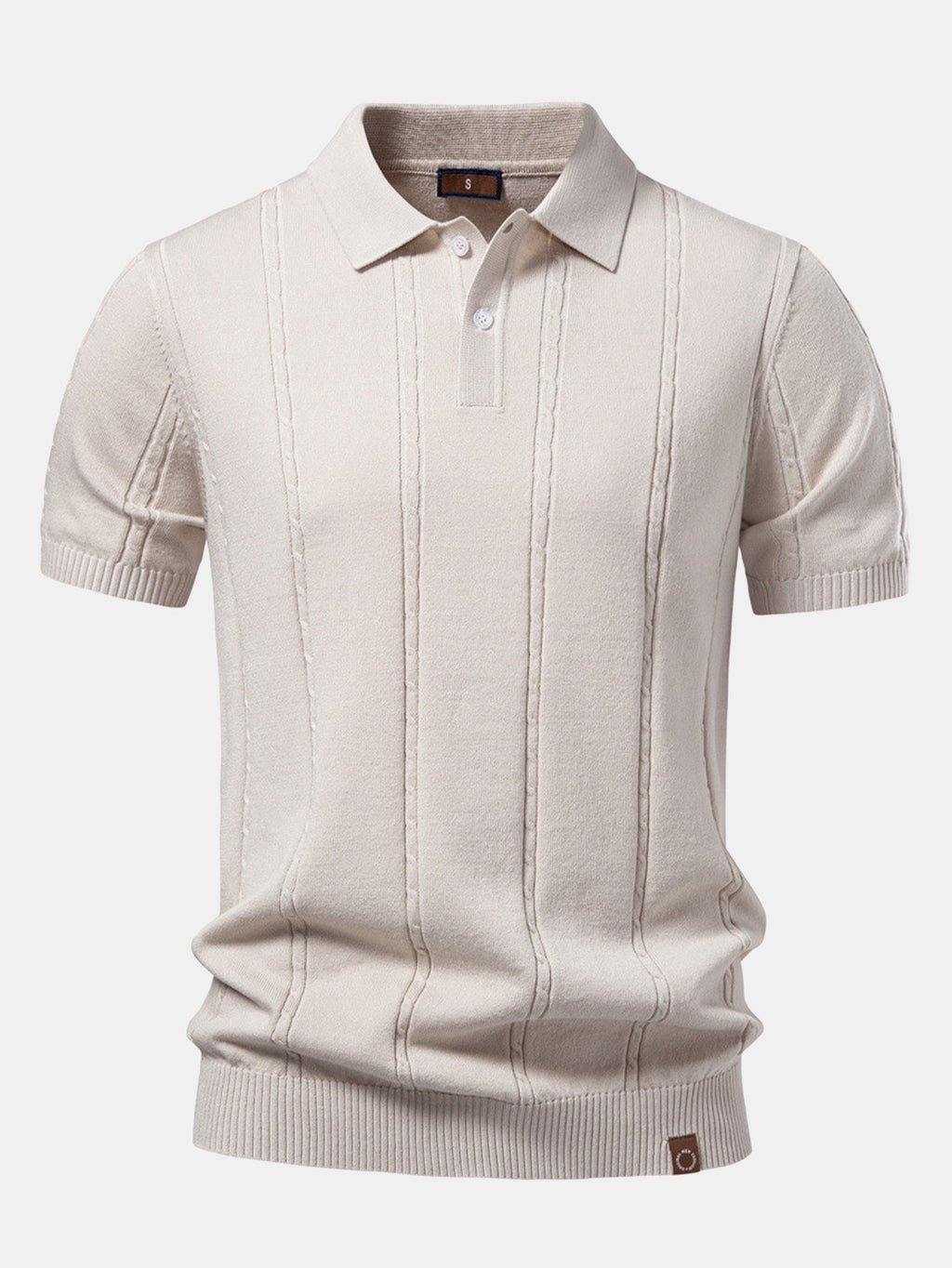 Twist Knit Polo & Elastic Waist Straight Leg Trousers