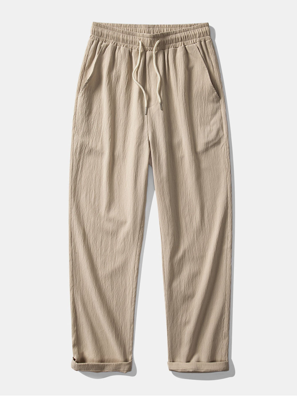 Geometric Jacquard Button Up Shirt & Crinkle Textured Straight Leg Pants