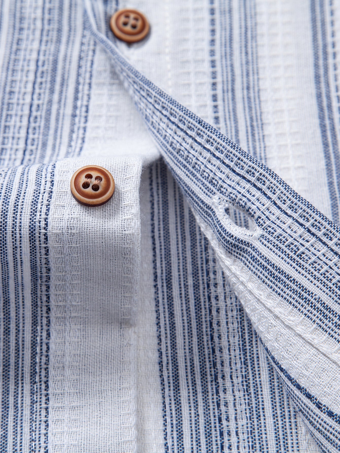 Stripe Linen Look Button Up Shirt & Crinkle Textured Straight Leg Pants