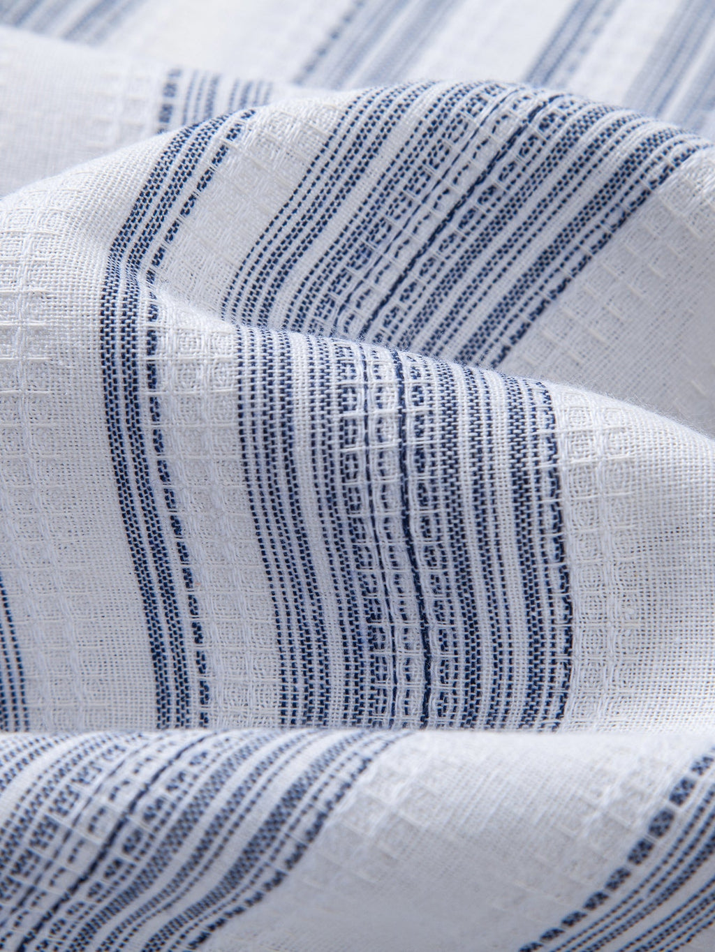 Stripe Linen Look Button Up Shirt & Linen Look Stripe Straight Leg Pants