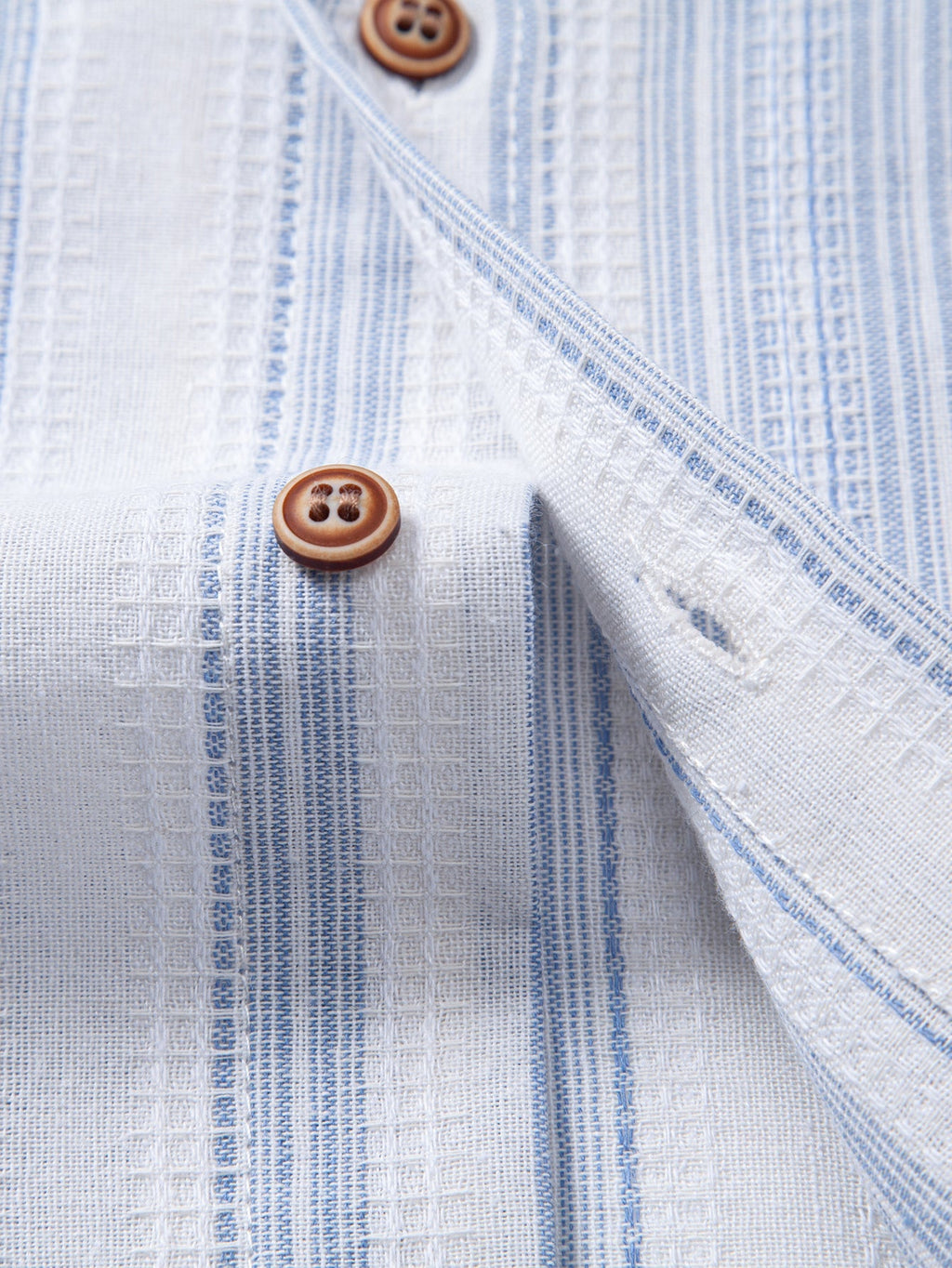 Stripe Linen Look Button Up Shirt & Straight Leg Linen Pants