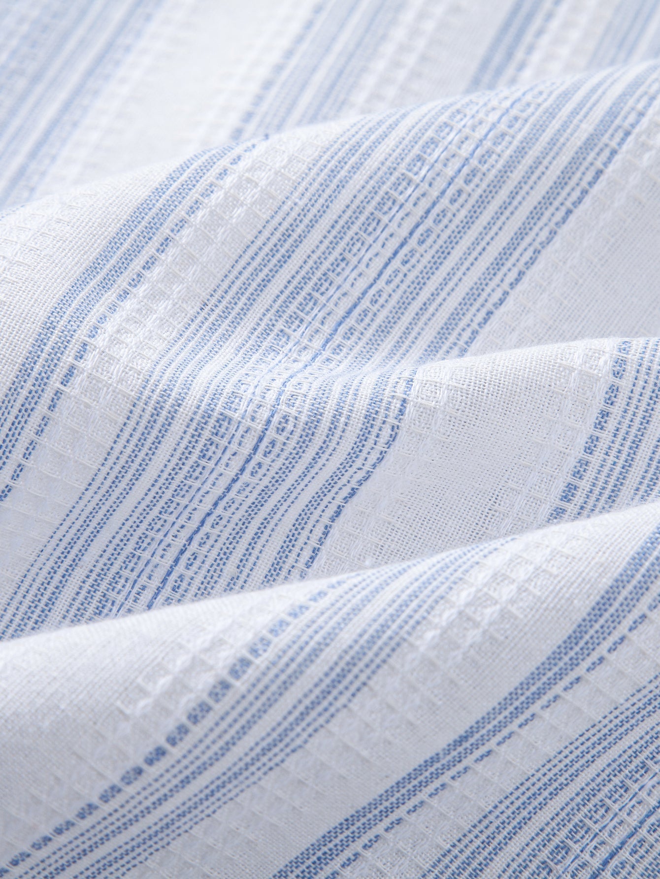 Stripe Linen Look Button Up Shirt & Straight Leg Linen Pants