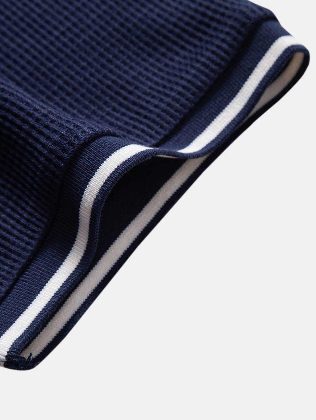 Contrast Trim Waffle Ringer T-Shirt & Elastic Waist Chino Shorts