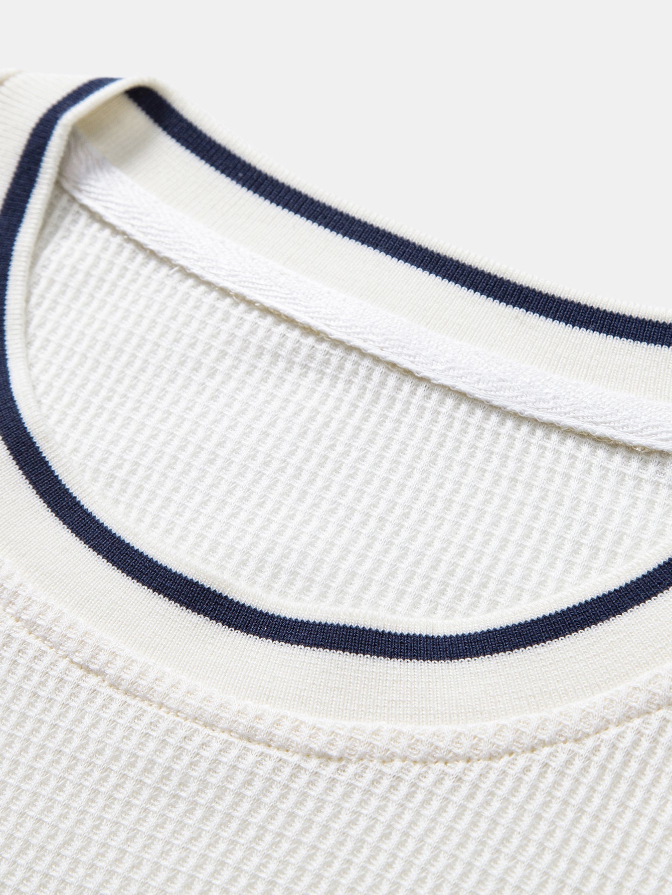 Contrast Trim Waffle Ringer T-Shirt & Elastic Waist Chino Shorts