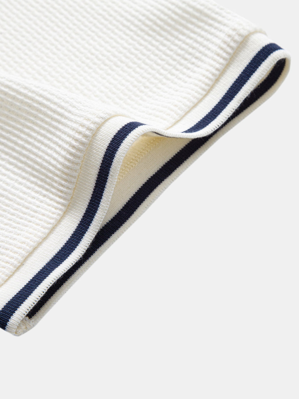 Contrast Trim Waffle Ringer T-Shirt & Elastic Waist Chino Shorts