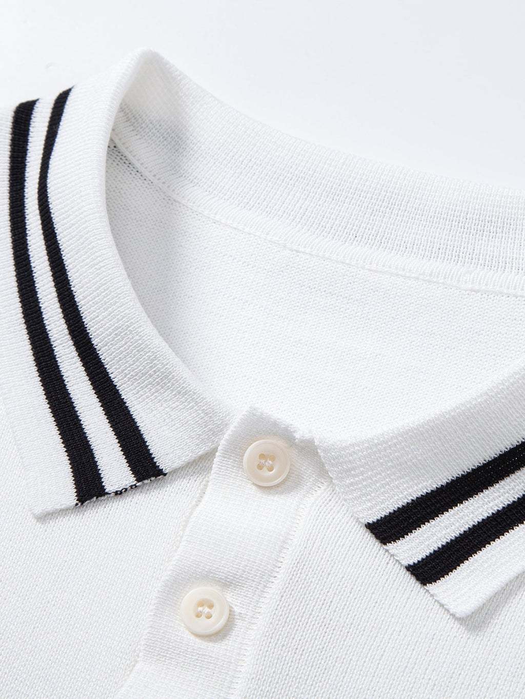Contrast Trim Twisted Jacquard Knit Polo & Slim Fit Tapered Trousers