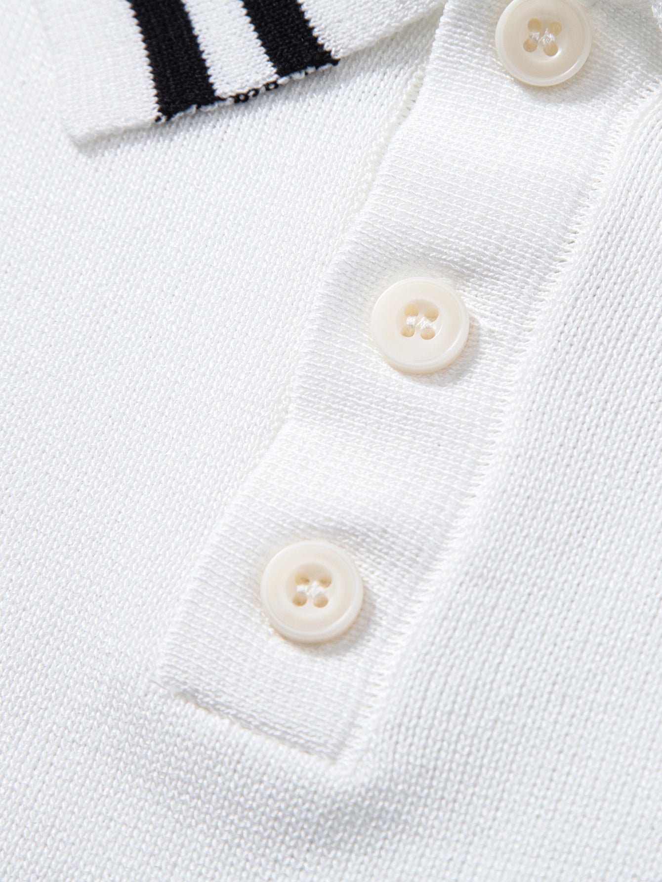 Contrast Trim Twisted Jacquard Knit Polo & Slim Fit Tapered Trousers