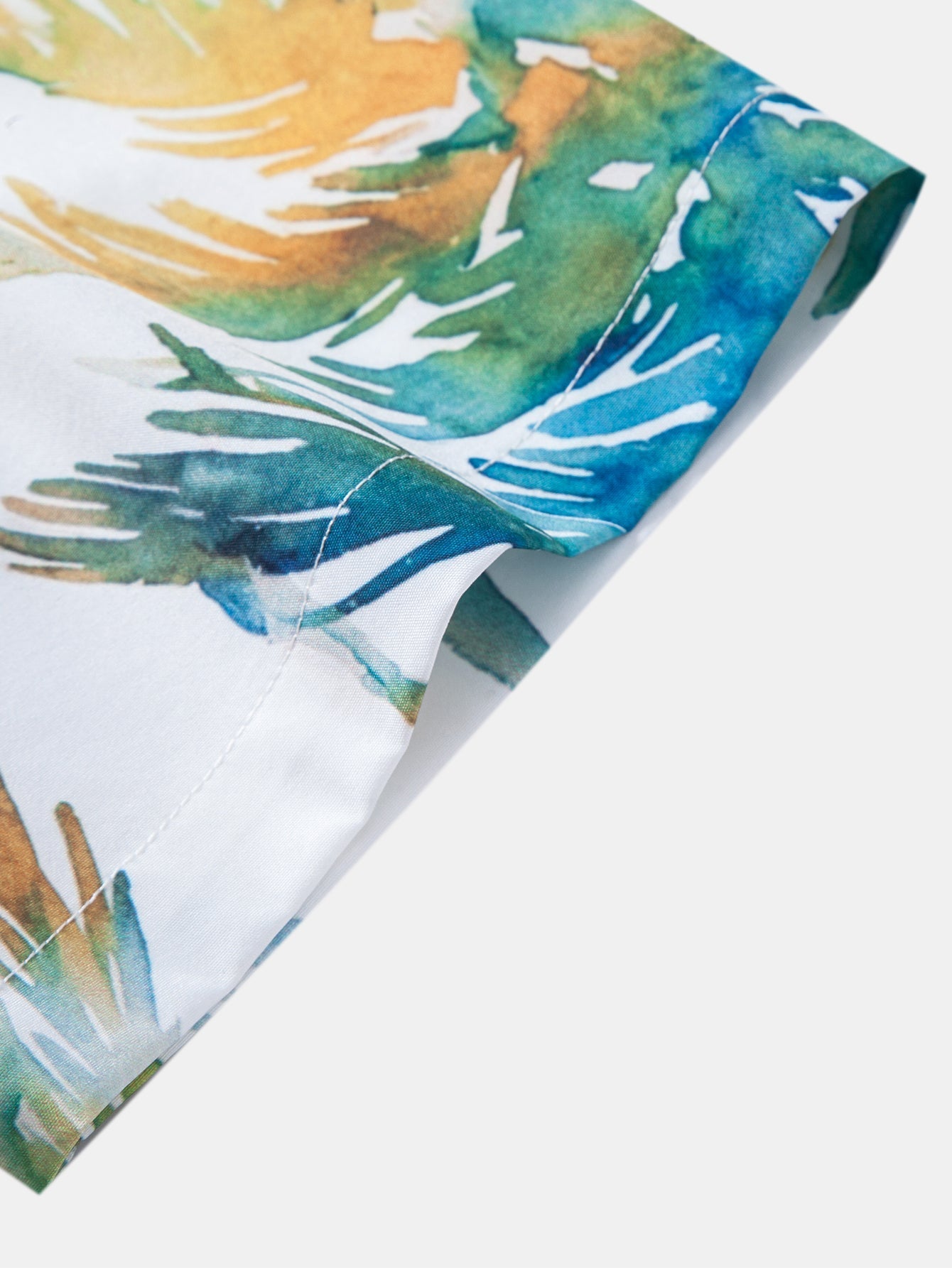 Watercolor Palm Tree Print Shirt & Swim Shorts