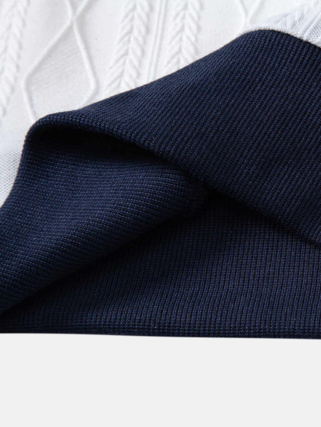Contrast Geometry Jacquard Knit Polo & Straight Leg Ribbed Pants