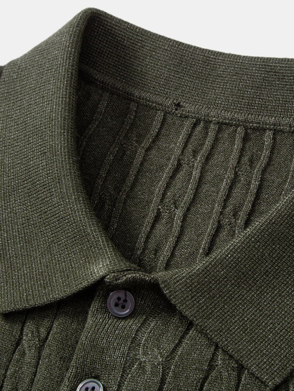 Twisted Jacquard Knit Polo & Elastic Waist Straight Leg Trousers