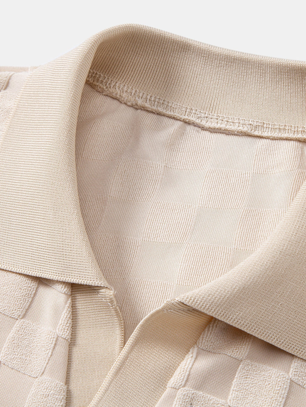 Checkerboard V-Neck Knit Polo & Slim Fit Tapered Trousers