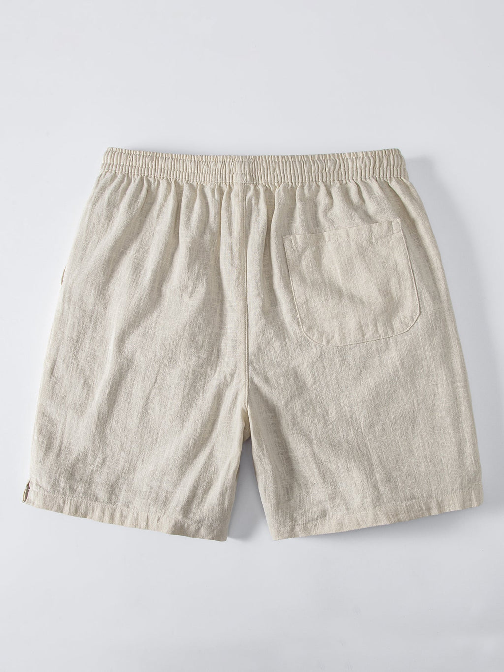 Short Sleeve V Neck Linen Rayon Blend Shirt & Linen Blend Drawstring 7" Shorts