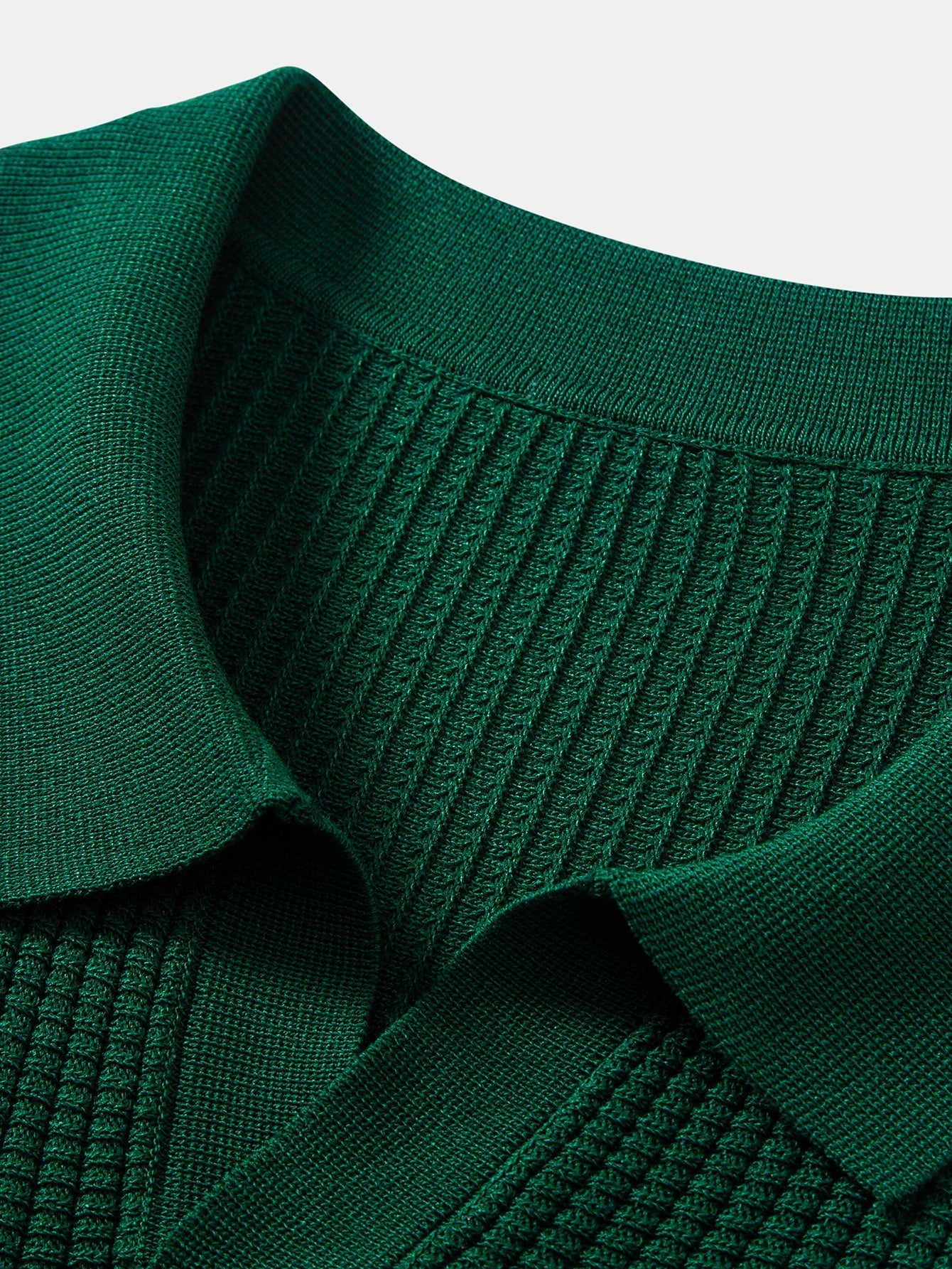 Stripe Johnny Collar Knit Polo & Straight Leg Ribbed Pants