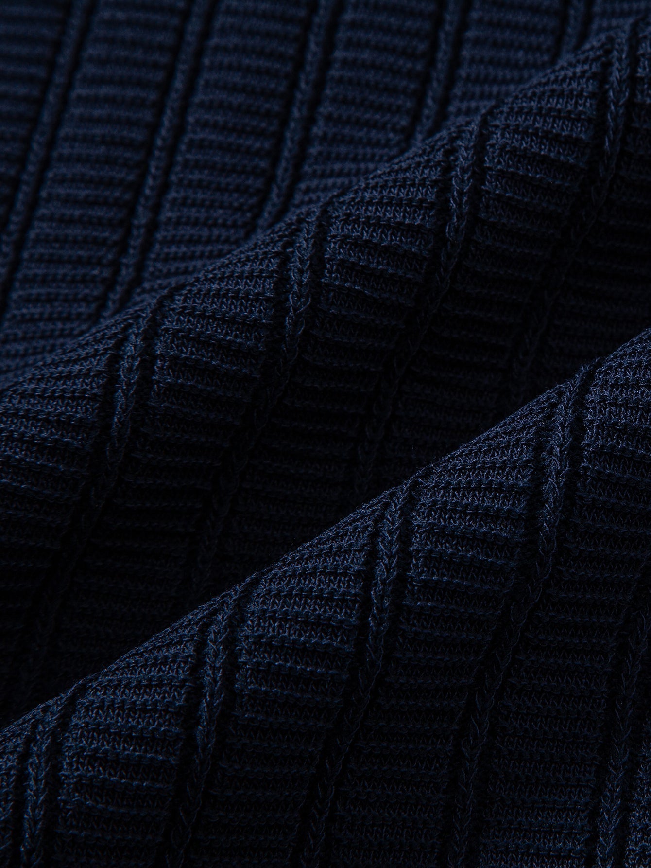 Contrast Textured Johnny Collar Knit Polo & Slim Fit Tapered Trousers