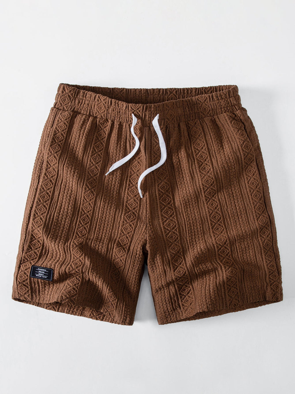 Geometry Jacquard Button Up Shirt & Drawstring 8" Shorts Set
