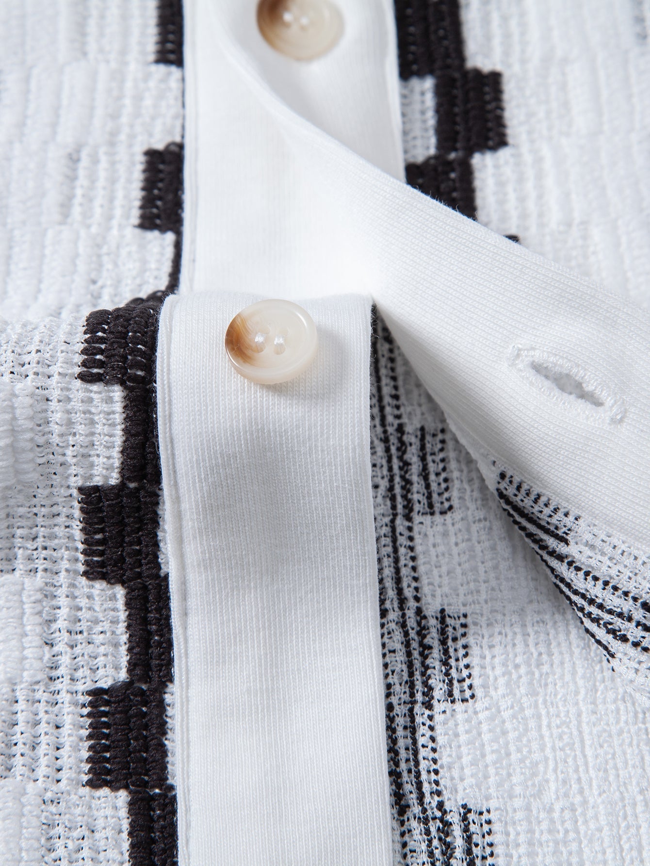 Plaid Jacquard Button Up Shirt & Straight Leg Linen Pants