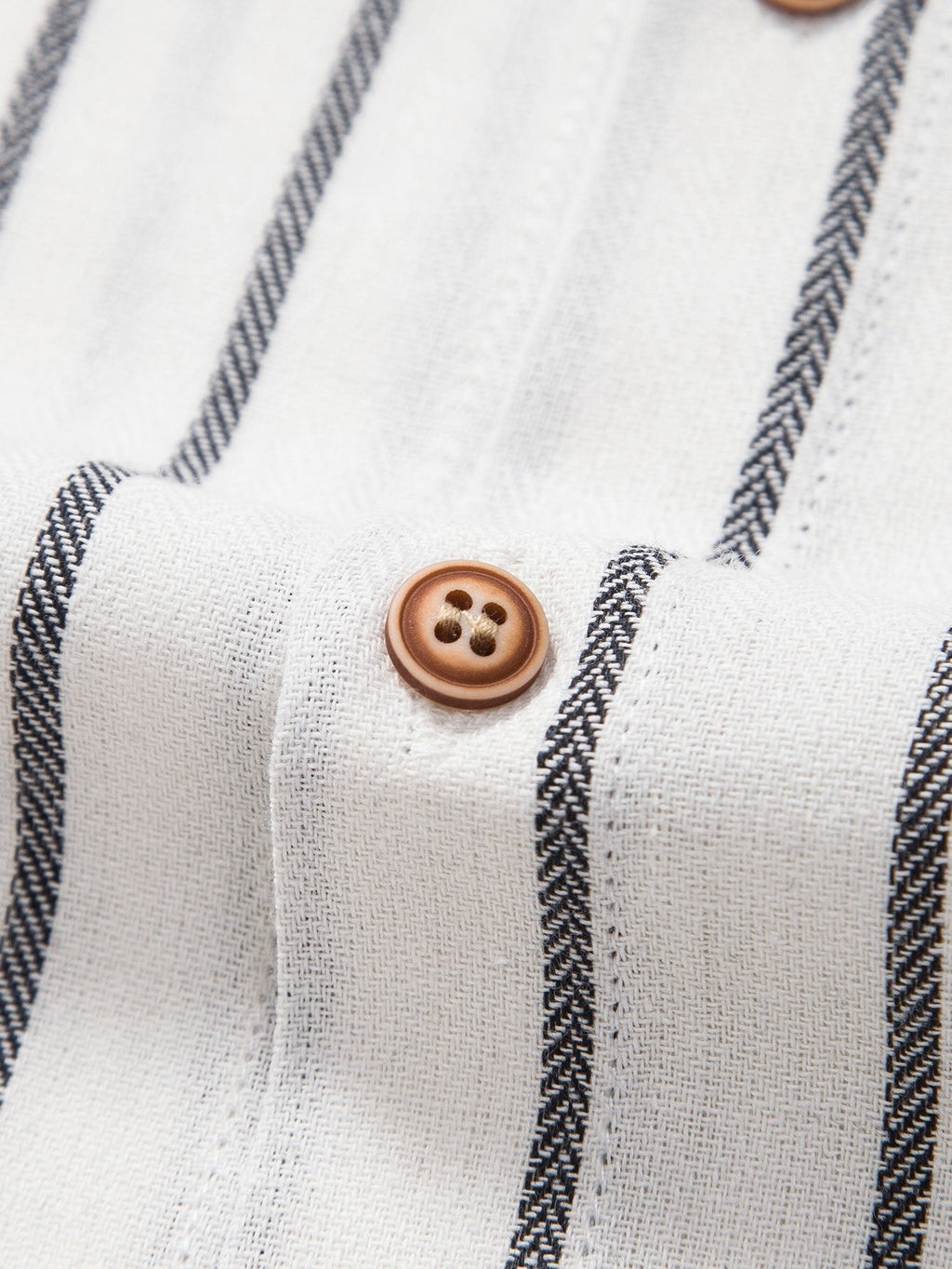Cotton Blend Striped Button Up Shirt & Crinkle Textured Drawstring 5" Shorts