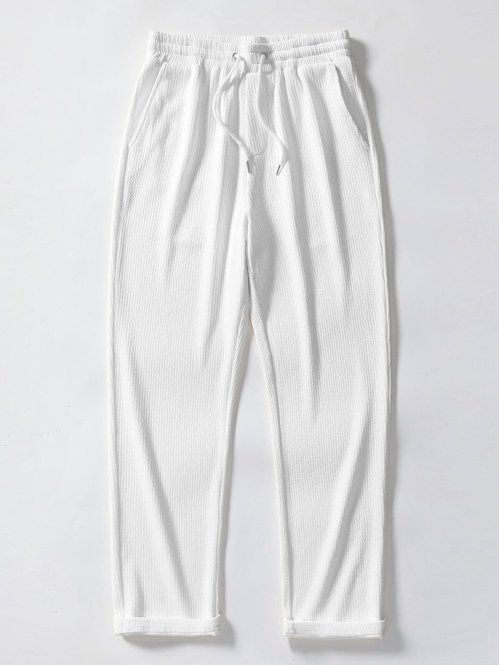 Stripe Johnny Collar Knit Polo & Straight Leg Ribbed Pants