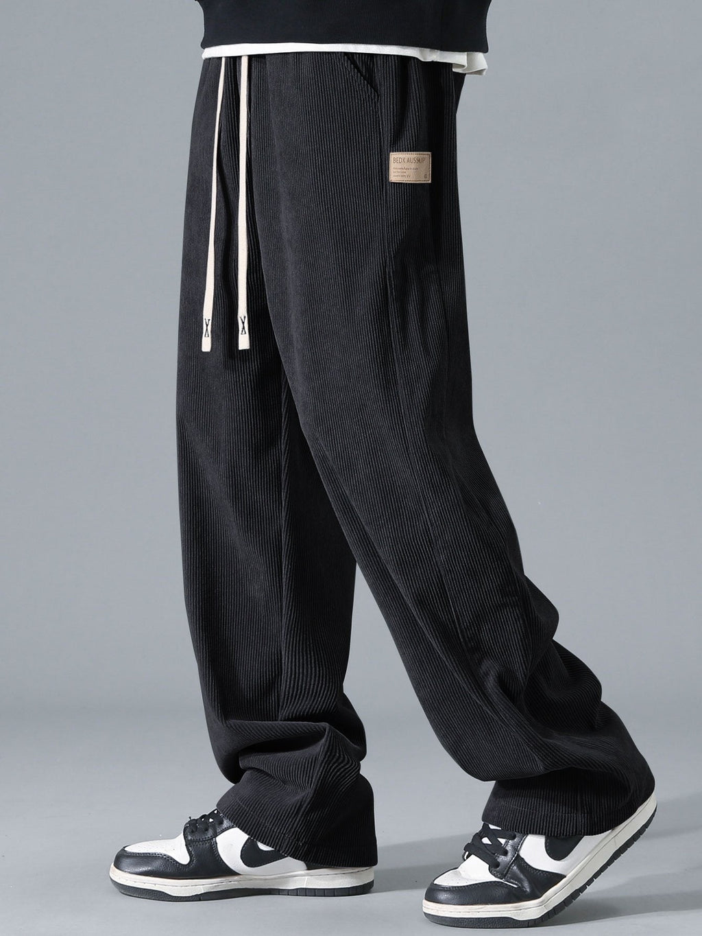 2 In 1 Crew Neck Stretch Corduroy Sweatshirt & Straight Leg Corduroy Pants