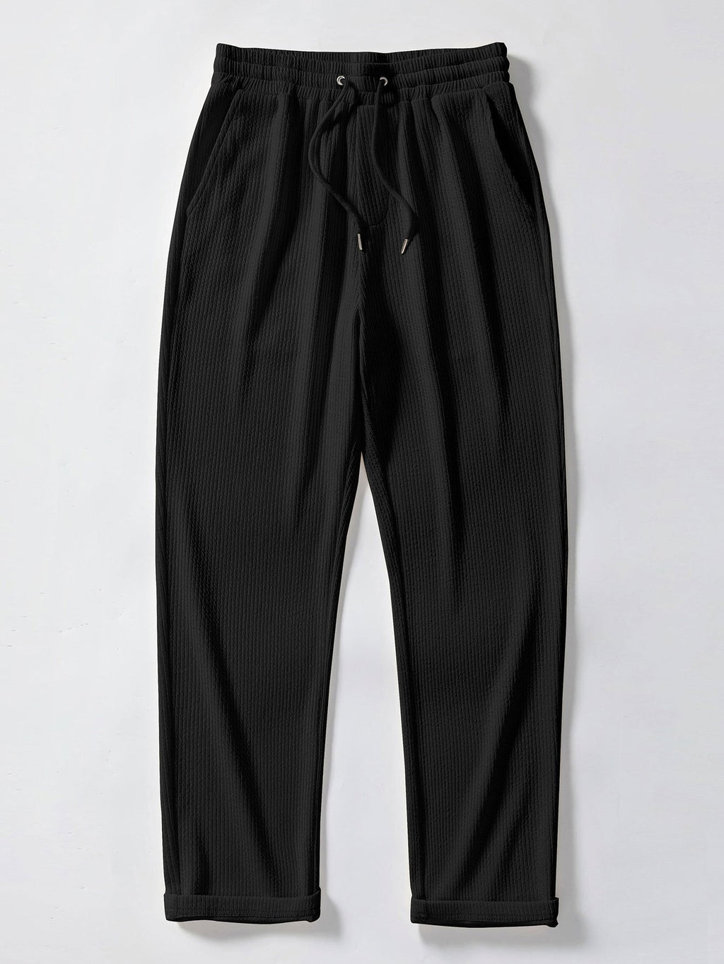 Ribbed Mock Neck T-Shirt & Straight Leg Ribbed Pants