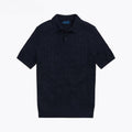 Cable-Knit Cotton Polo-Collar Sweater